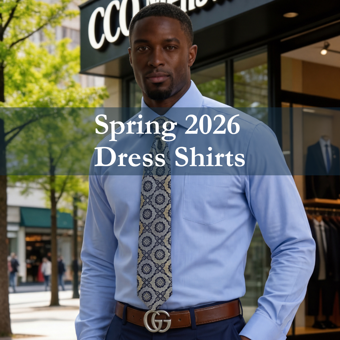 Men's Dress Shirts, Tie, and Collar Bars
