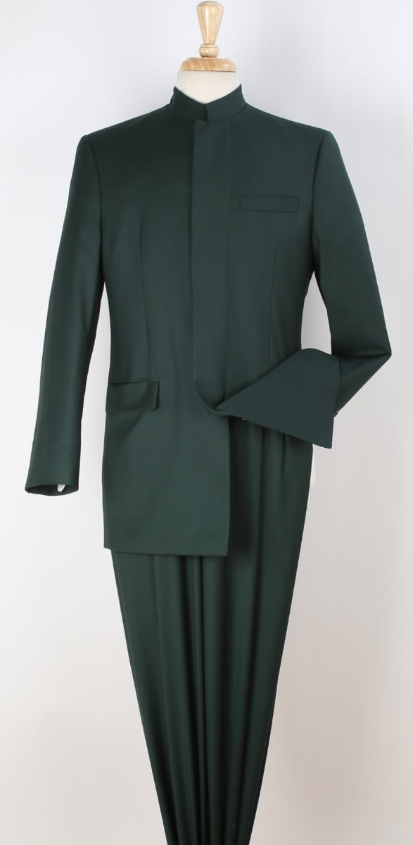 Apollo King Men's 2 Piece Nehru Style Suit - Hidden Buttons