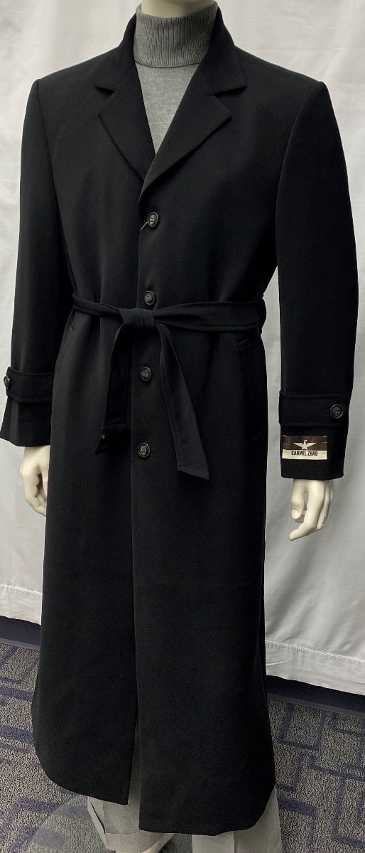 Carmel Zhao Men's Full Length Top Coat - Belt Closure