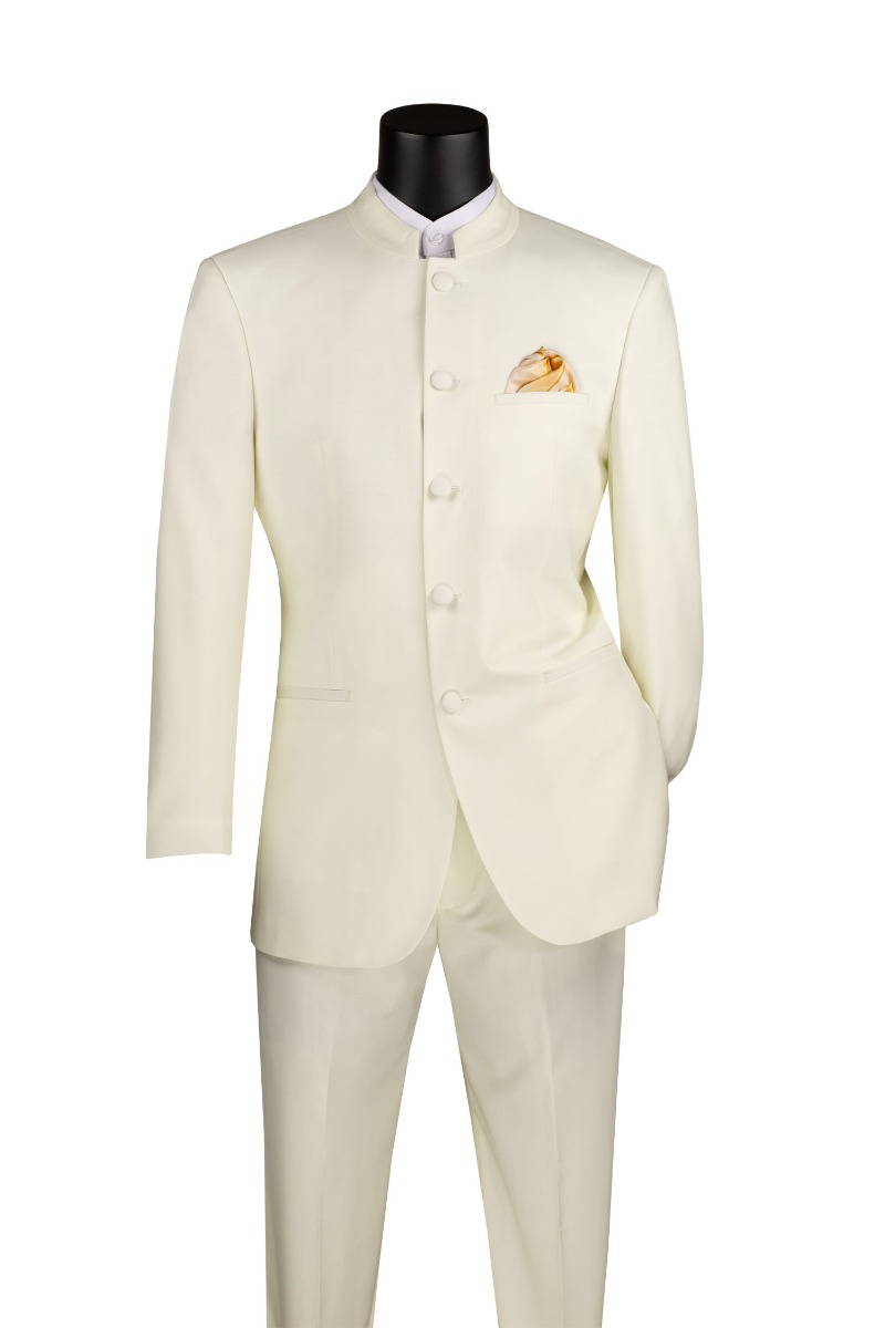 Vinci Men's 2 Piece Nehru Suit - 5 Button Fashion Style