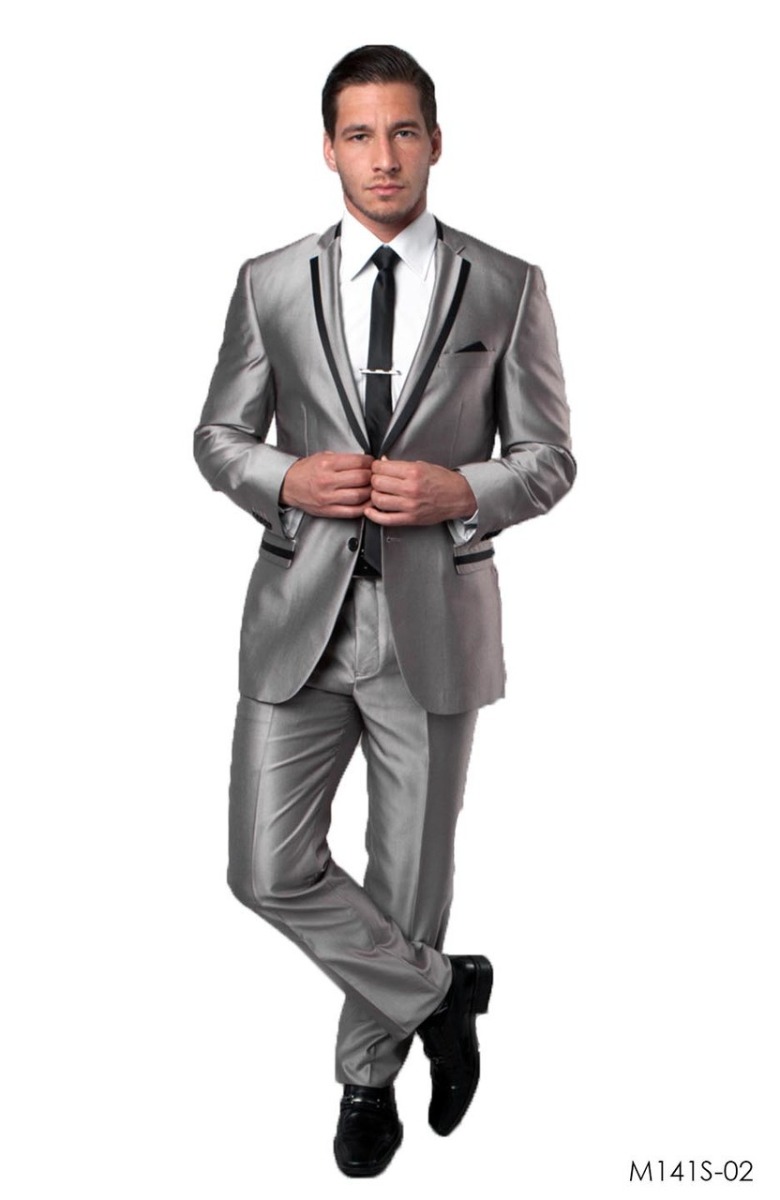 CCO Men's Outlet 2pc Slim Fit Executive Suit - Satin Style