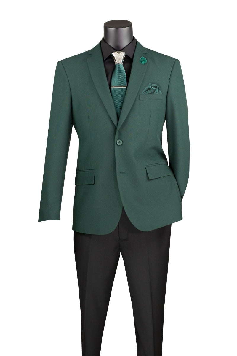 Vinci Men's Single Breasted Slim Fit Blazer - 2 Button Jacket