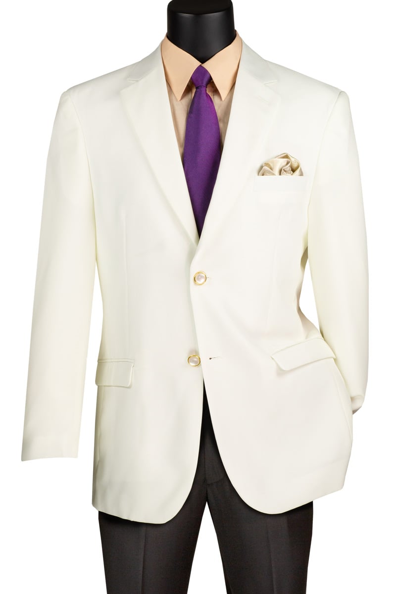 CCO Men's Outlet Single Breasted Poplin Blazer - 2 Button Jacket
