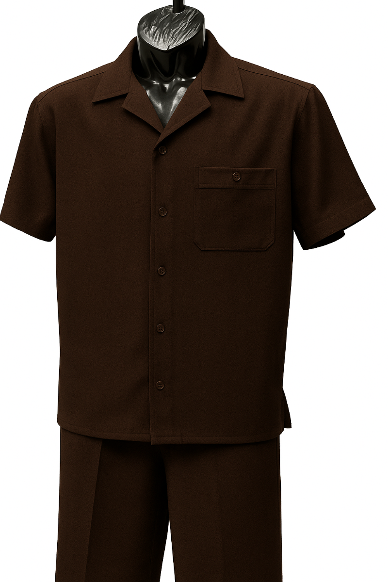 Zacchi Men's Wide Leg 2 Piece Walking Suit - Chest Pocket