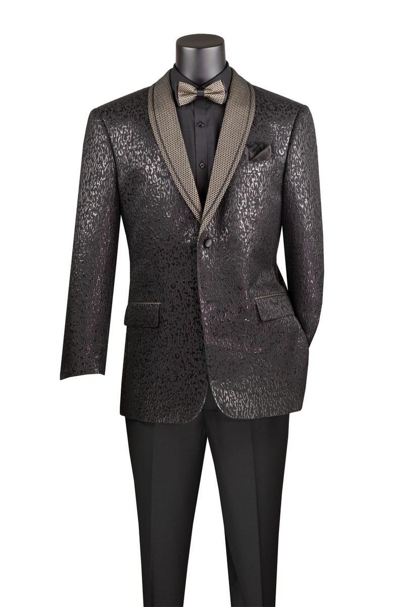 Vinci Men's 2 Button Sport Coat - Faux Leather Trim