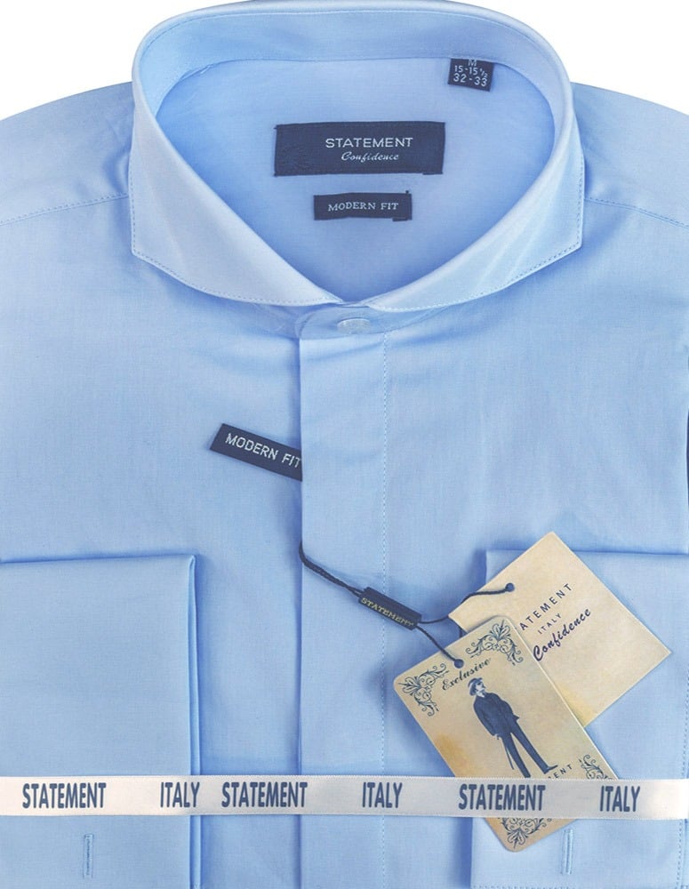 Statement Men's Long Sleeve 100% Cotton Shirt - Spread Collar