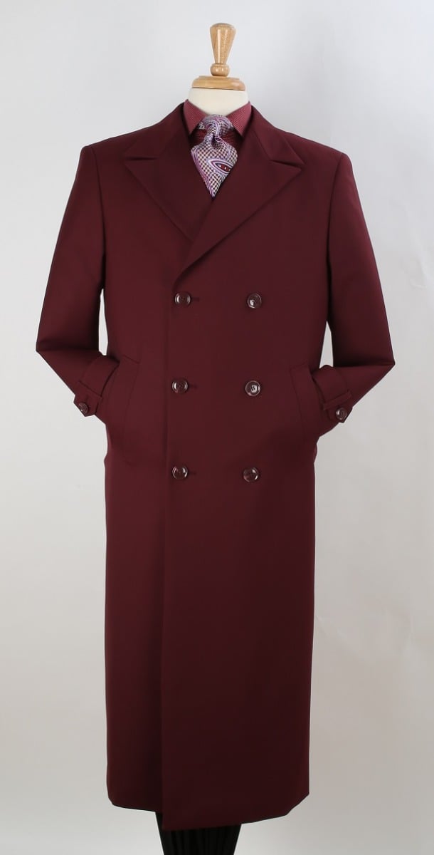 Apollo King Men's Full Length Top Coat - Banded Wrists