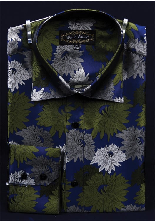 Daniel Ellissa Men's Fashion Dress Shirt - Sunflower Pattern