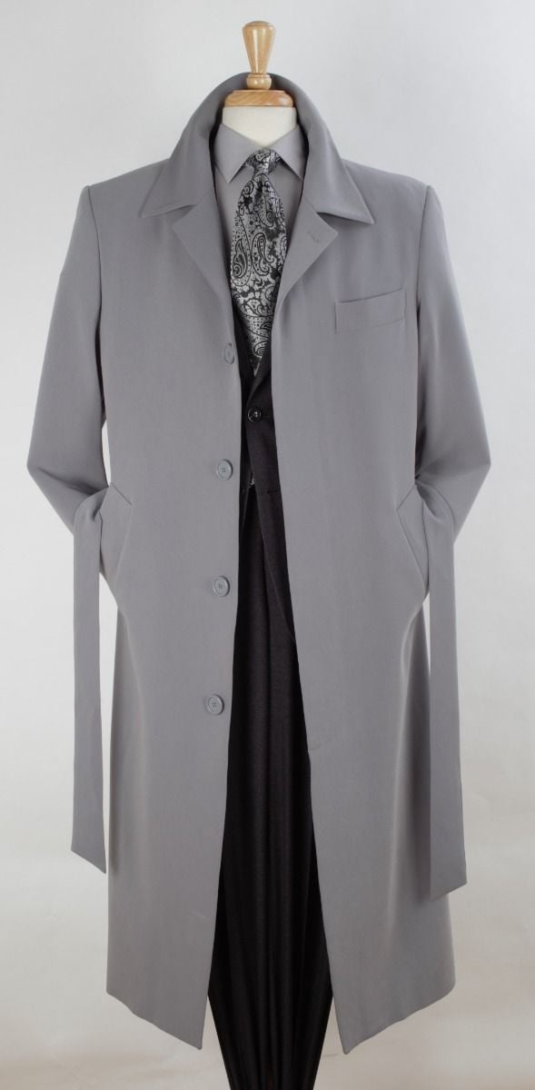 John Knight Men's Outlet Full Length Length Top Coat - Hidden Buttons