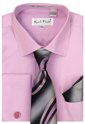 Avanti Uomo Men's French Cuff Dress Shirt Set - Plaid Windowpane