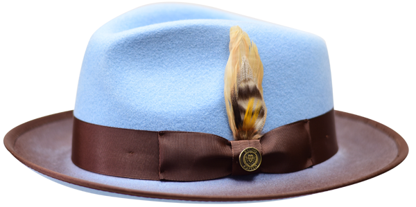 Bruno Capelo Men's 100% Australian Wool Felt Fedora Hat - Snap Brim