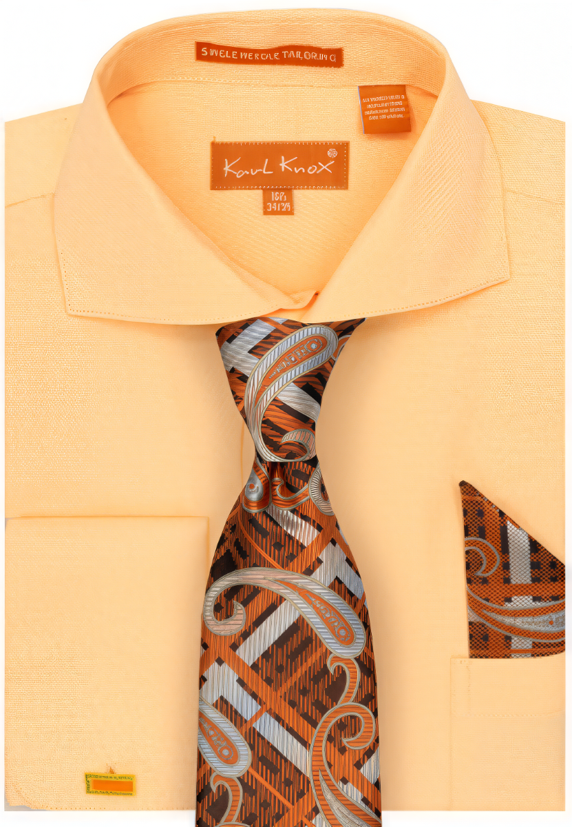 Karl Knox Men's French Cuff Shirt Set - Spread Collar