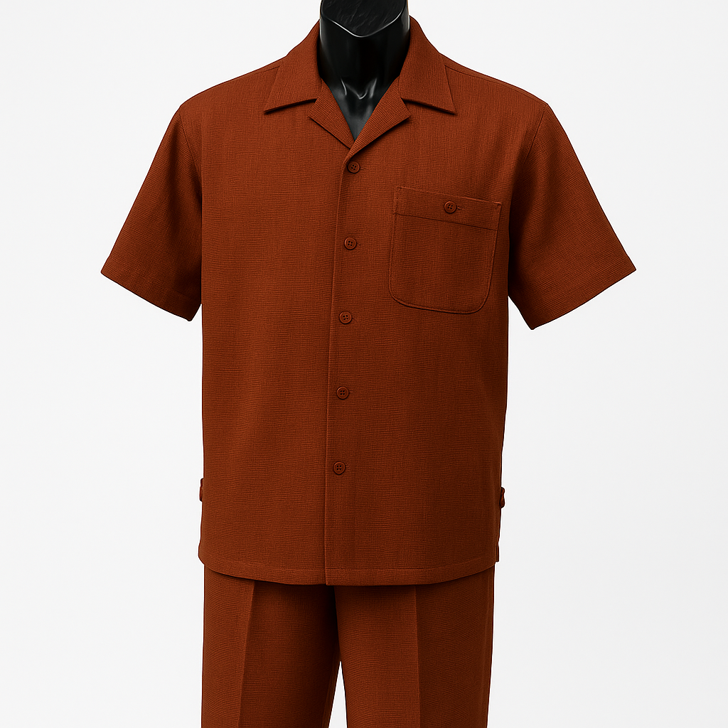 Dreams by Zacchi Men's Wide Leg 2 Piece Walking Suit - Light Texture