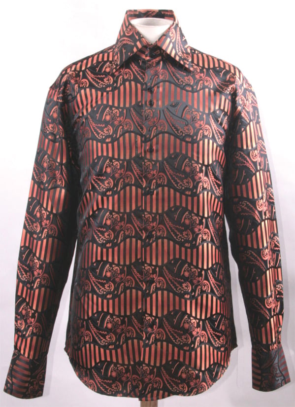Daniel Ellissa Men's Fashion Dress Shirt - Wavy Pattern
