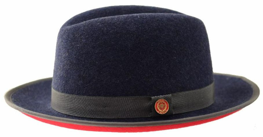 Montique Men's Fedora Style Felt Hat - Solid Pinch Front
