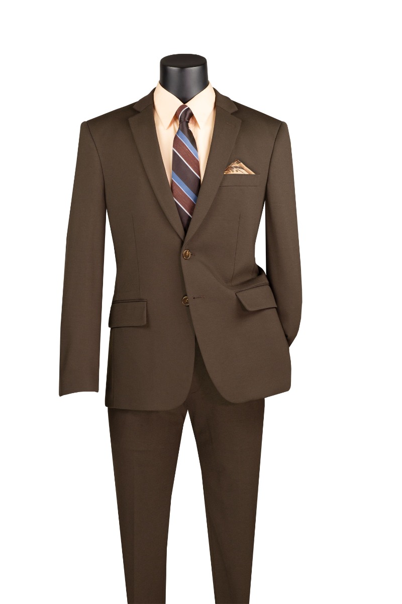 Vinci Men's 2 Piece Slim Fit Suit - Adjustable Waistband