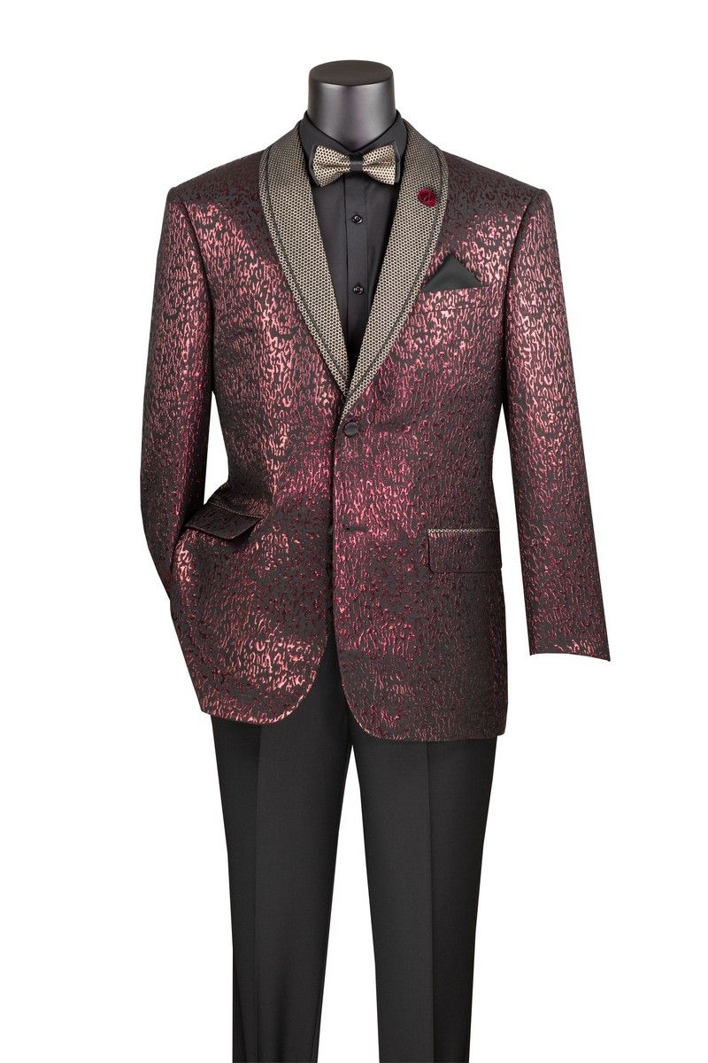 CCO Men's Outlet 2 Button Sport Coat - Faux Leather Trim