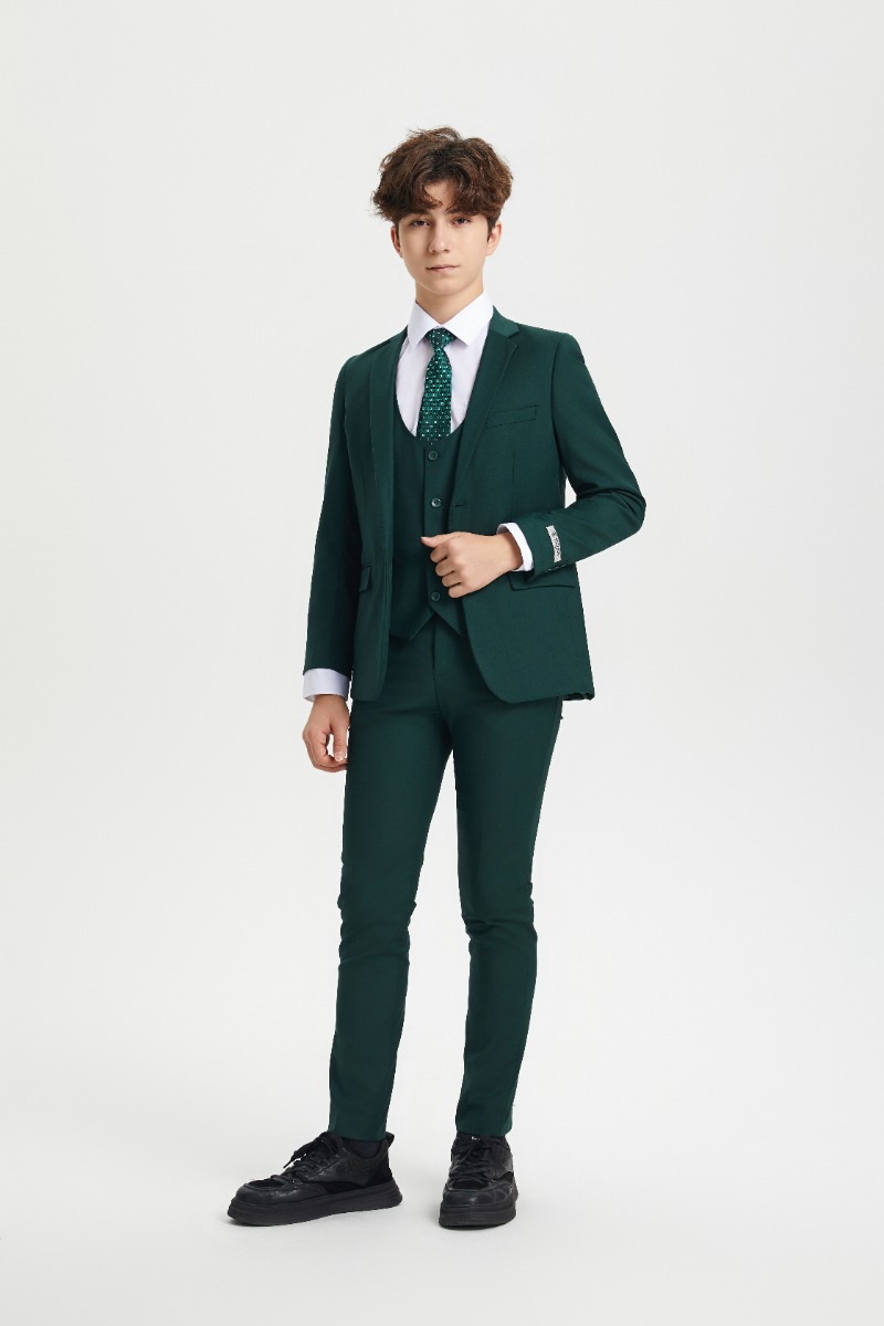 Stacy Adams Boy's 5 Piece Suit in Solid Colors - Varied Ties