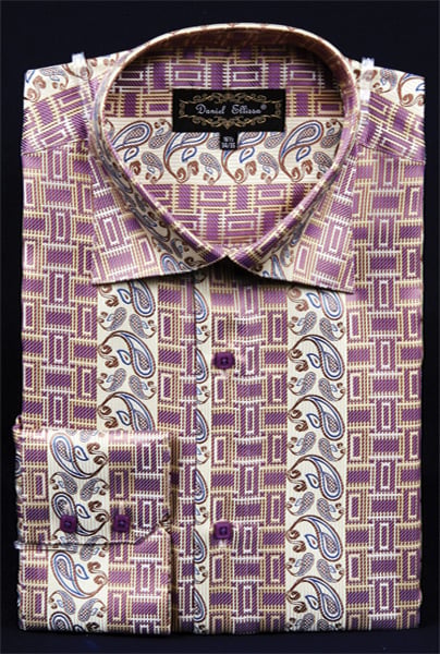 Daniel Ellissa Men's Fashion Dress Shirt - Complex Varied Pattern