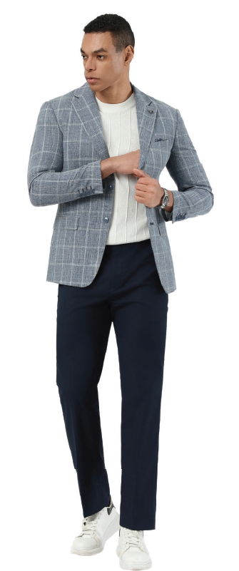 Stacy Adams Men's Hybrid Fit Sport Coat - Textured Windowpane Pattern