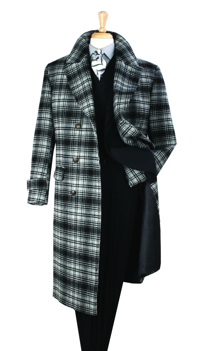 Veno Giovanni Men's Full Length Top Coat - Wide Fashion Lapel
