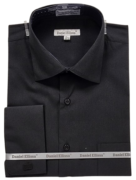 Daniel Ellissa Men's French Cuff Dress Shirt - Solid Color