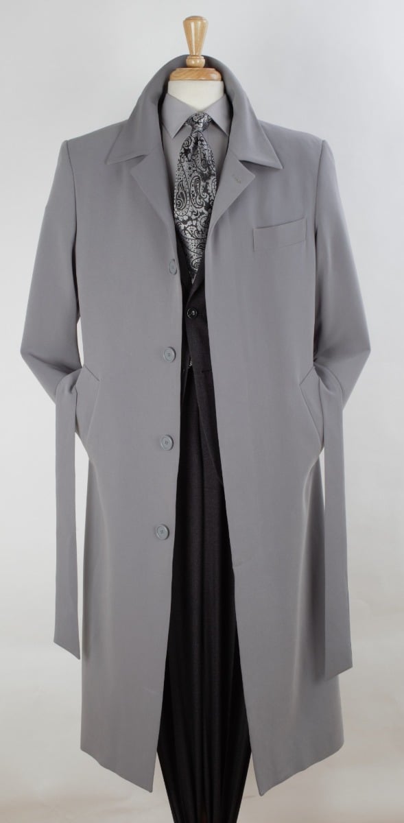 John Knight Men's Full Length Length Top Coat - Hidden Buttons