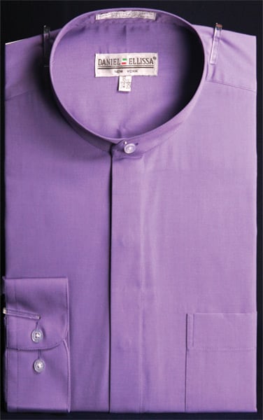 Daniel Ellissa Men's Banded Collar Dress Shirt - Solid Color