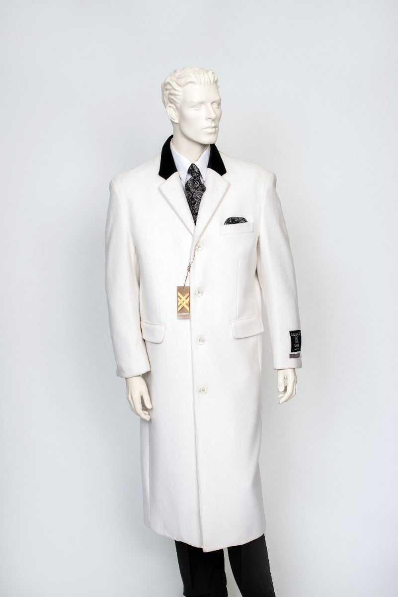 Statement Men's 3/4 Length 100% Wool Top Coat - Unique Zipper