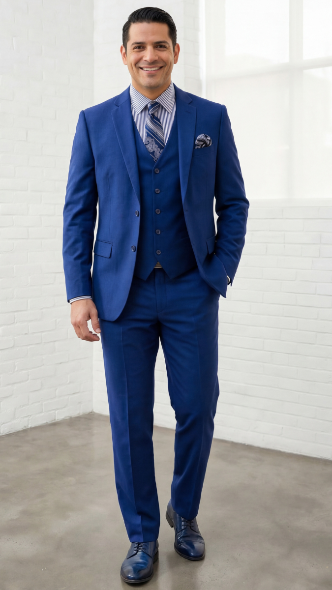 Statement Men's Outlet 100% Wool 3 Piece Suit - Bold Colors