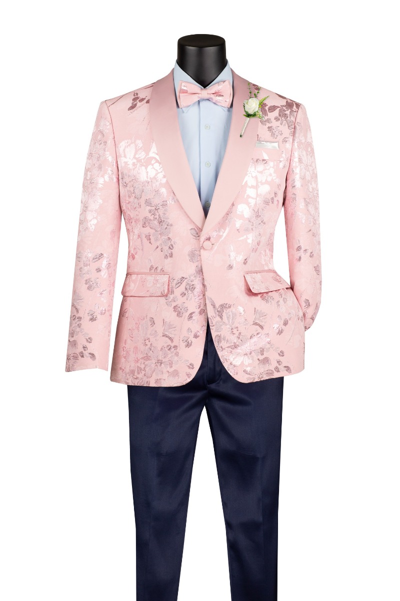 Vinci Men's Slim Fit Sport Coat - Floral Design