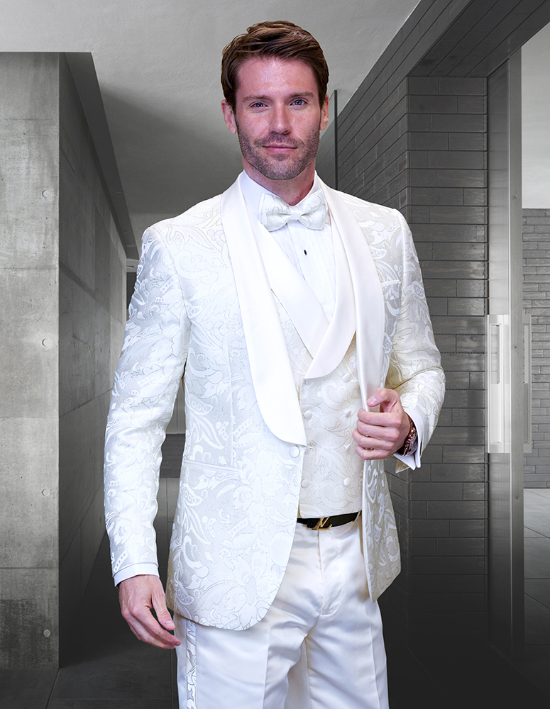 Statement Men's 3 Piece Fashion Tuxedo - Elegant Two Tone