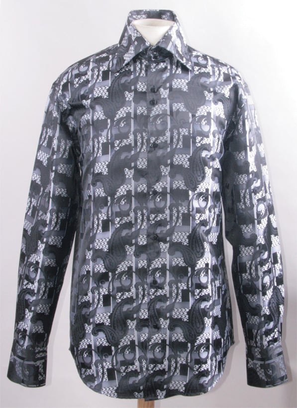 Daniel Ellissa Men's Fashion Dress Shirt - Paisley Checker
