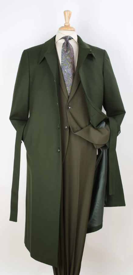 Black Diamond Men's Outlet Full Length Duster Coat - Wide Fashion Lapel