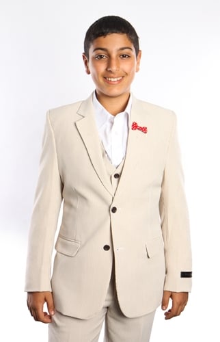 Tazio Boy's 3 Piece Houndstooth Suit - Elbow Patches