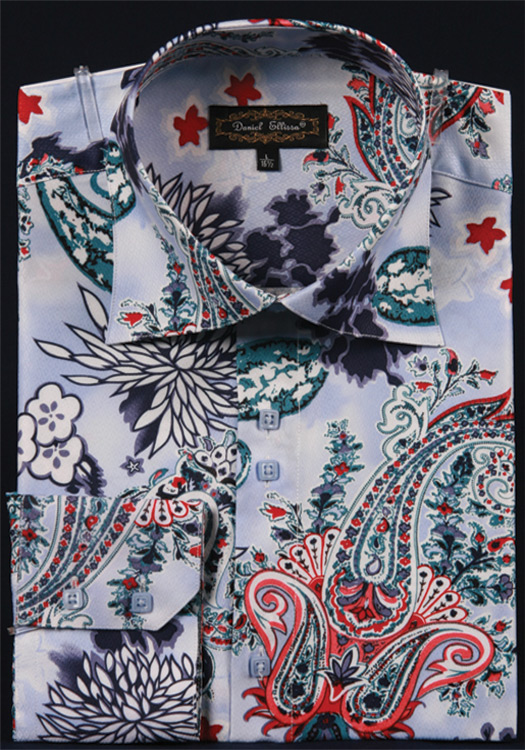 Daniel Ellissa Men's Fashion Dress Shirt - Varied Floral Pattern