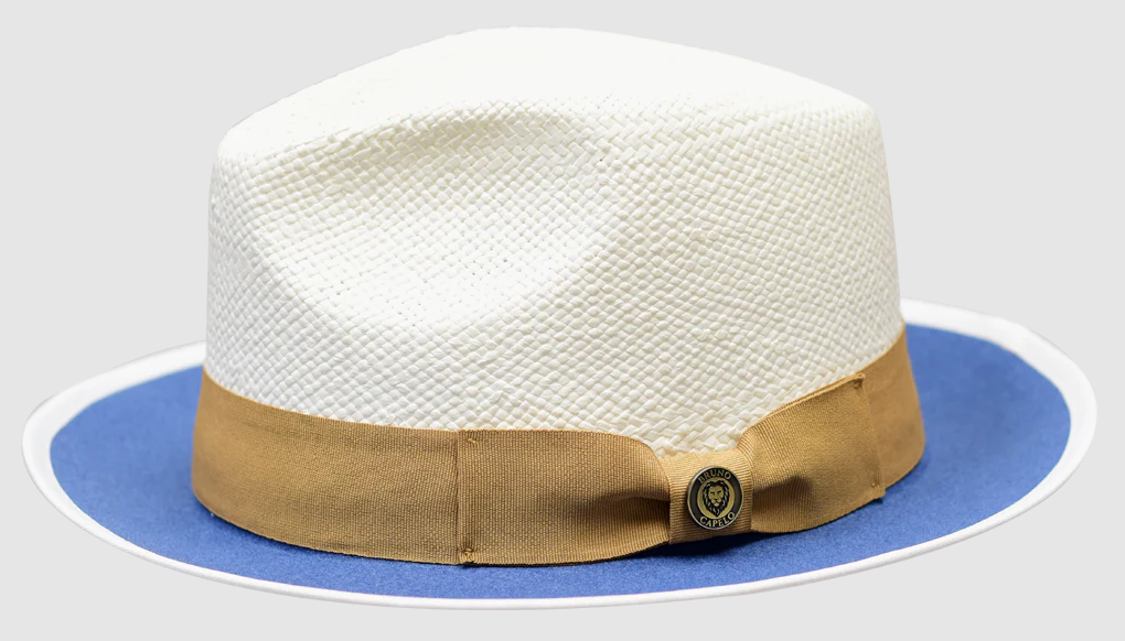 Bruno Capelo Men's Fedora Style Straw Hat - Contrast Under Brim