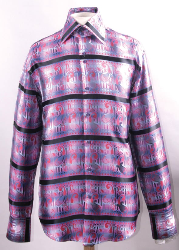 Daniel Ellissa Men's Fashion Dress Shirt - Horizontal Stripes