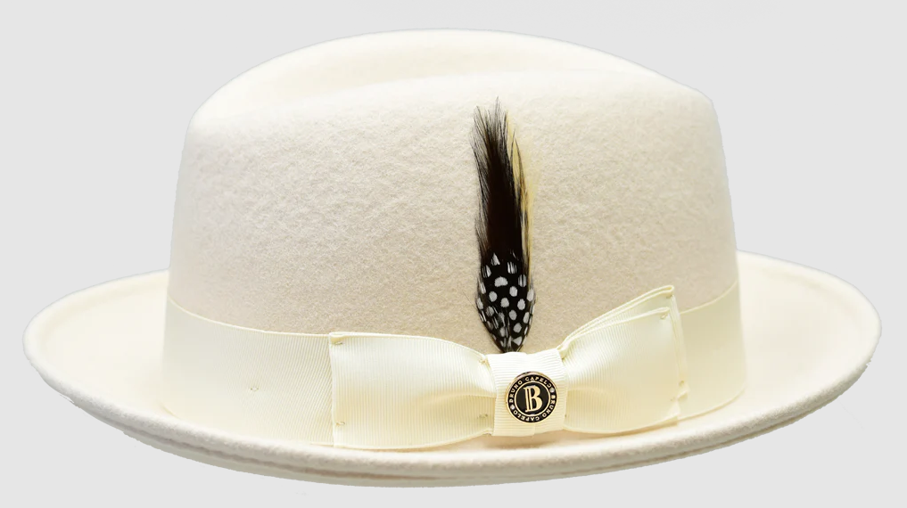 Bruno Capelo Men's 100% Australian Wool Fedora Hat - Center Dent