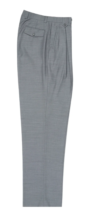 Tiglio Rosso Men's 100% Wool Pants - Wide Leg - Grey