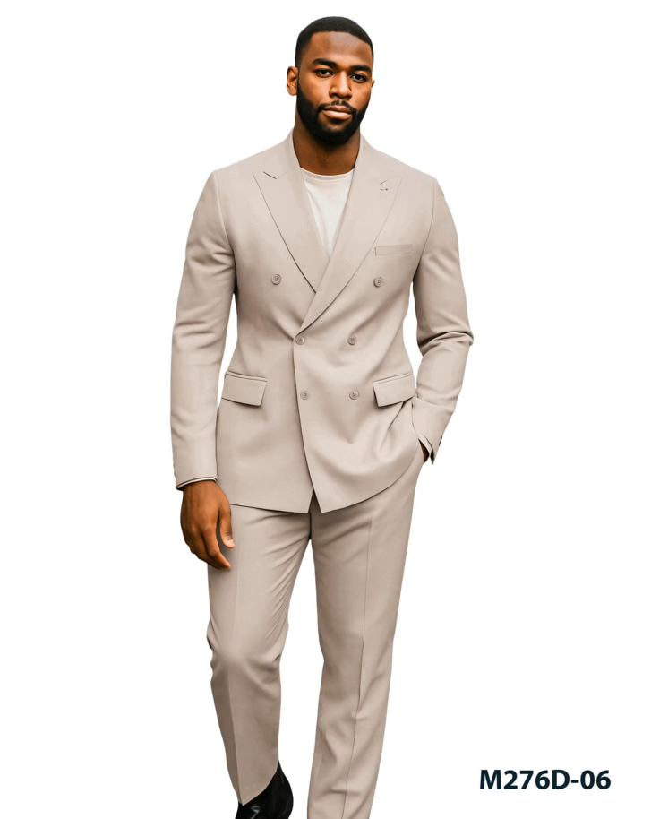 Azzuro Men's 2 Piece Tailored Fit Suit - Double Breasted