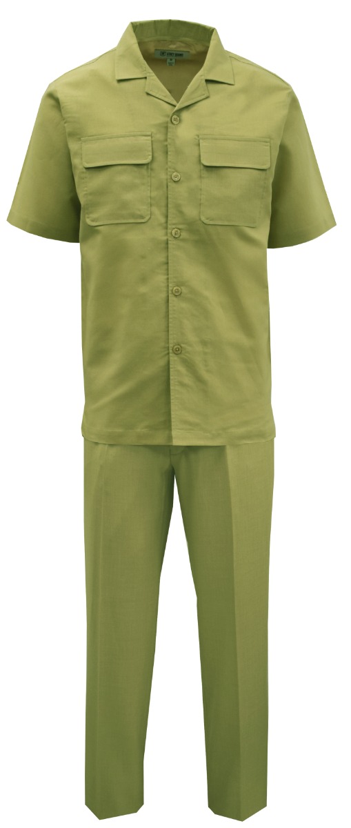 Stacy Adams Men's 2 Piece Walking Suit - Short Sleeve Linen