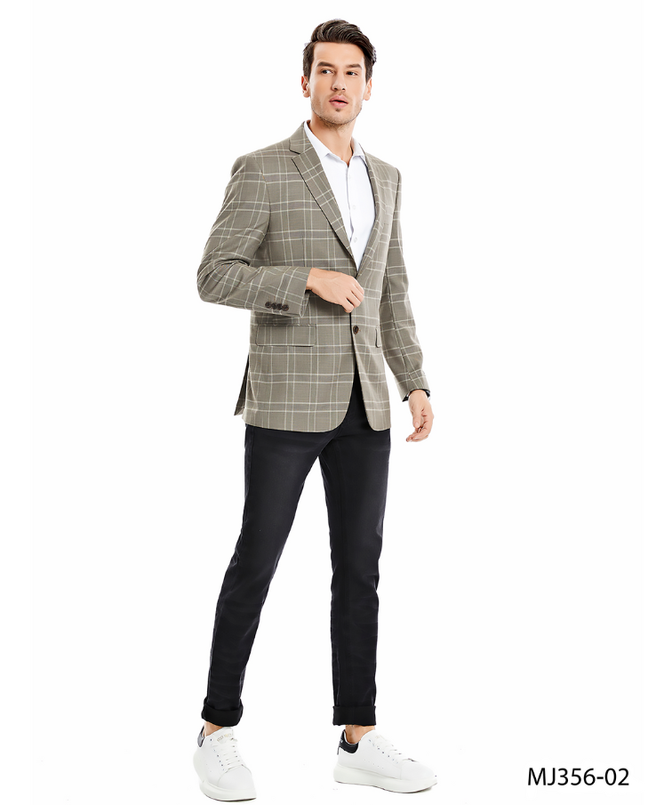 Zegarie Men's Skinny Fit Fashion Sport Coat - Plaid