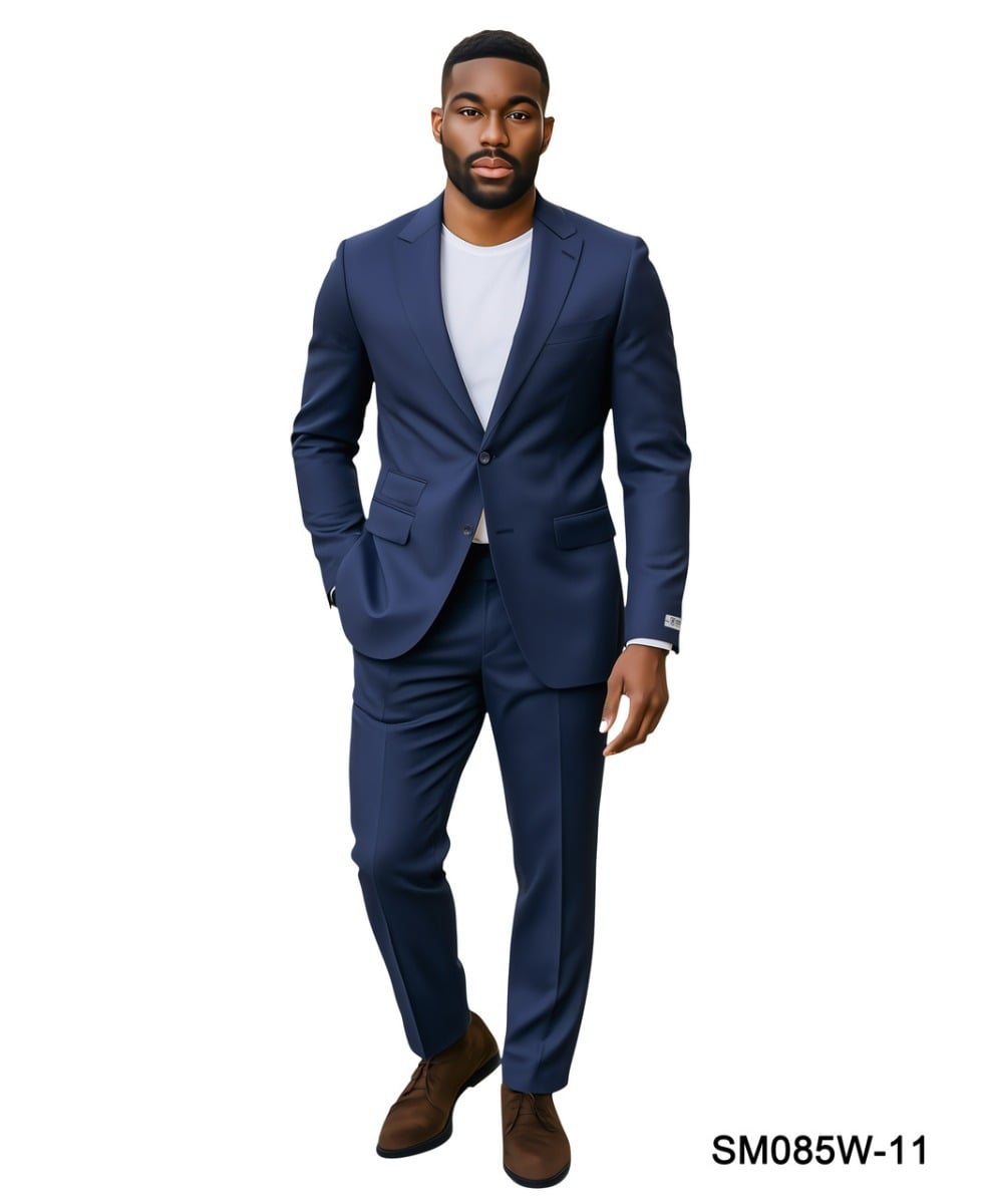 Stacy Adams Men's 2 Piece Modern Fit Suit - Solid Colors