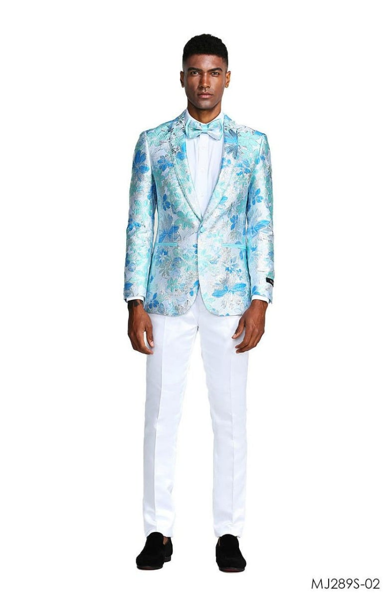 CCO Men's Classic Fashion Sport Coat - with Layered Floral Pattern