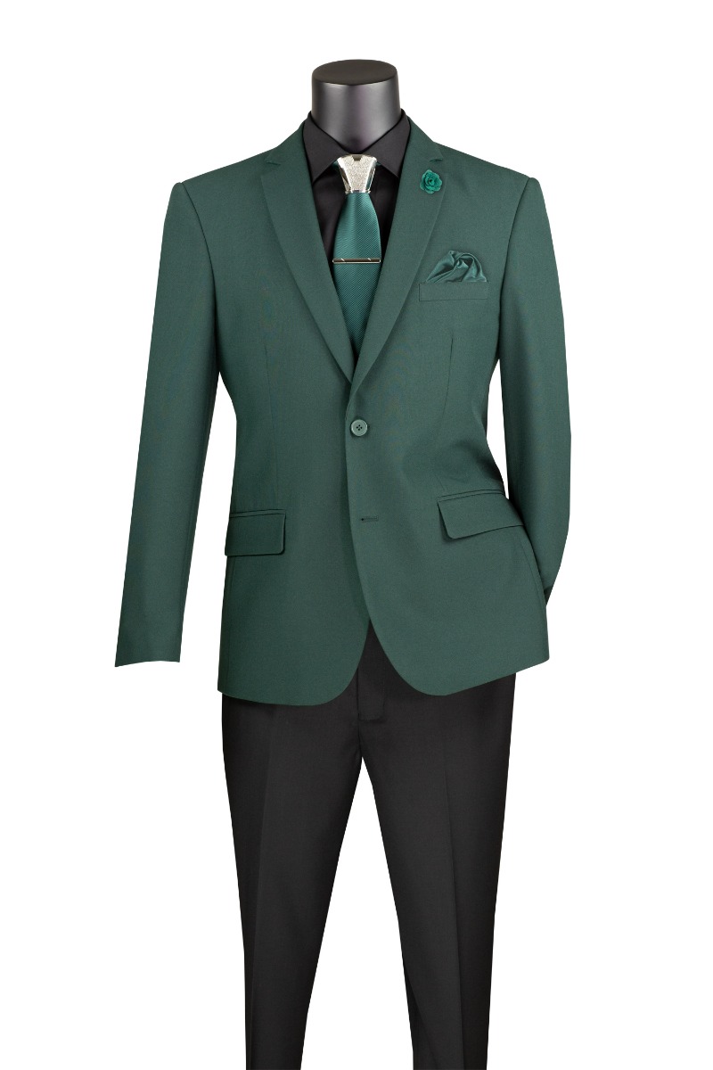 CCO Men's Outlet Single Breasted Slim Fit Blazer - 2 Button Jacket