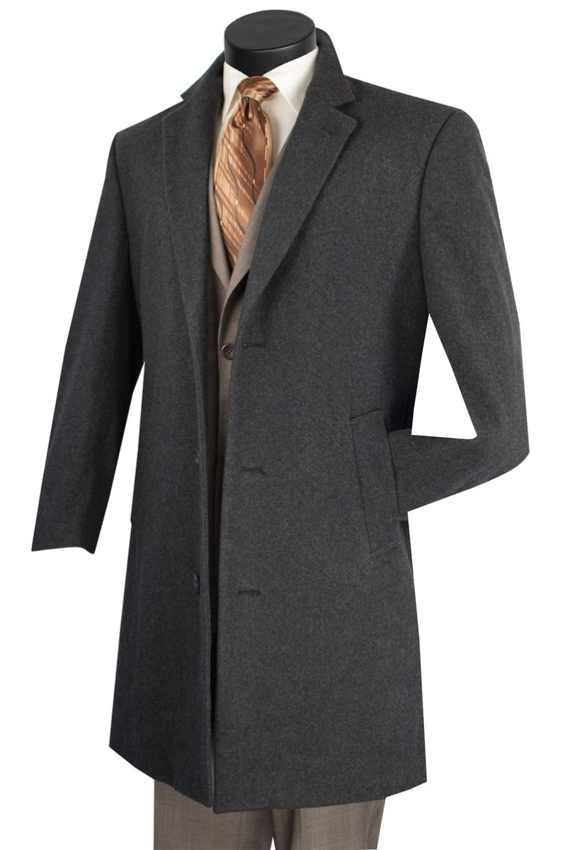 CCO Men's Outlet 3/4 Length Top Coat - Cashmere Blend