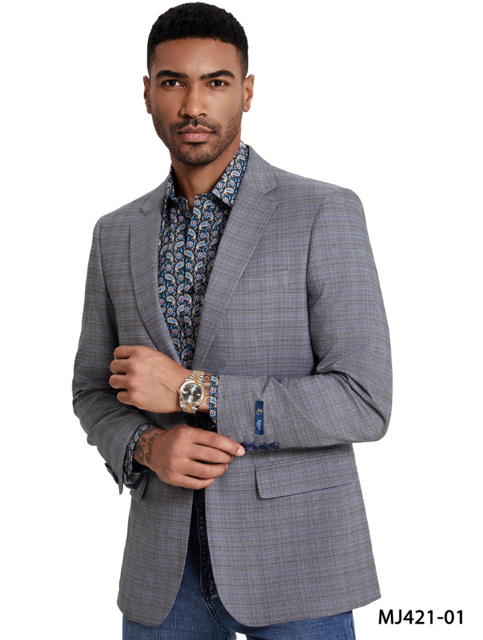 Zegarie Men's Slim Fit Fashion Sport Coat - Tattersall