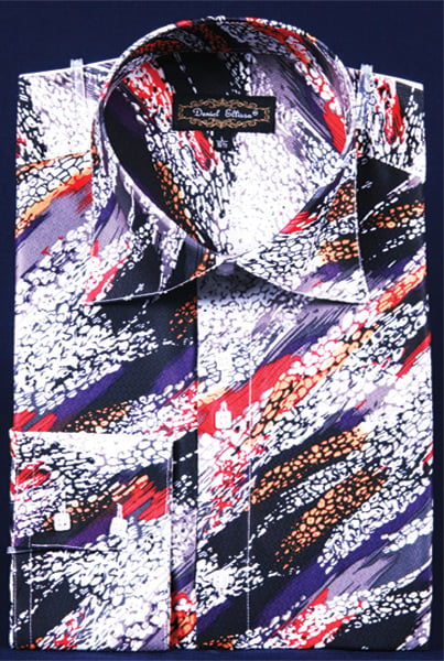 Daniel Ellissa Men's Fashion Dress Shirt - Painted Swirl Design