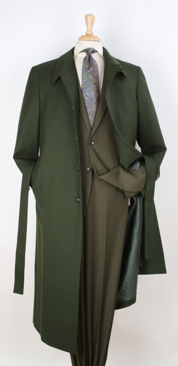 Black Diamond Men's Full Length Duster Coat - Wide Fashion Lapel